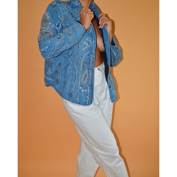 Vintage Embroidered Denim Jacket - Picture 2 of 4